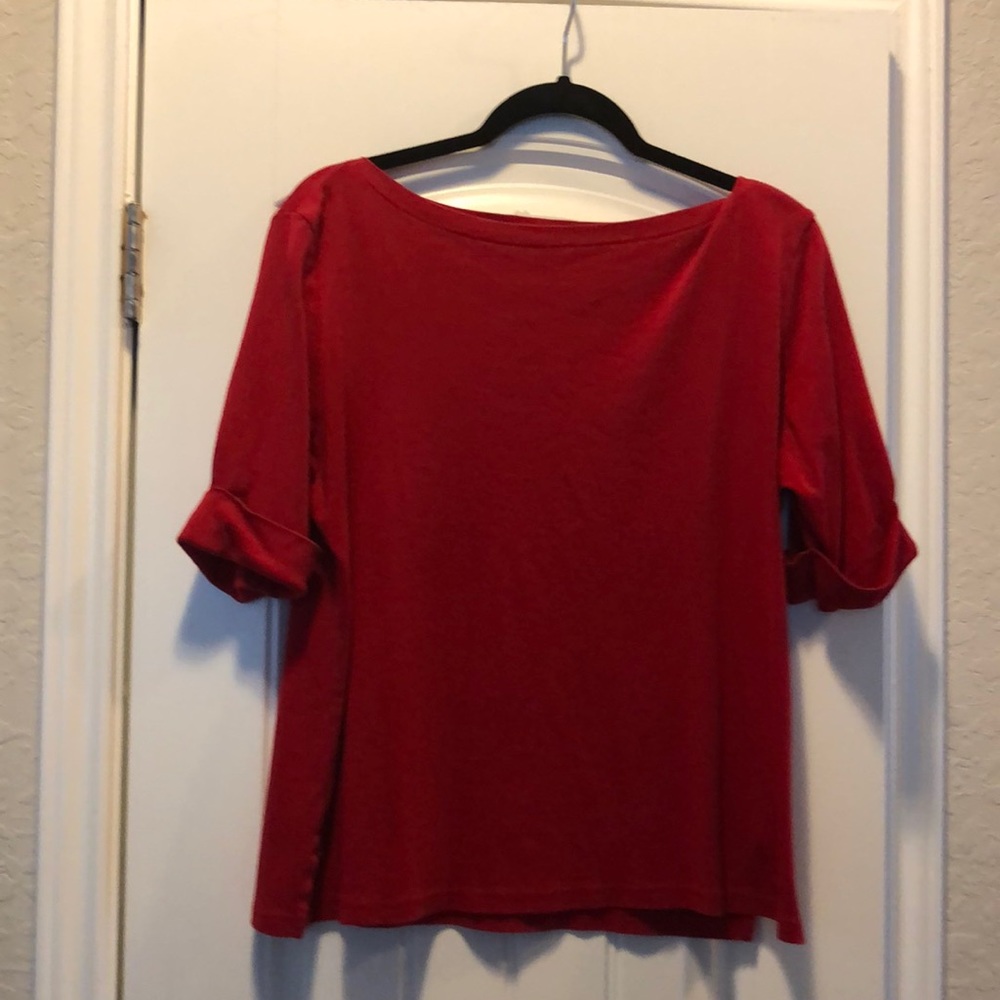 Karen Scott Red short sleeve tee